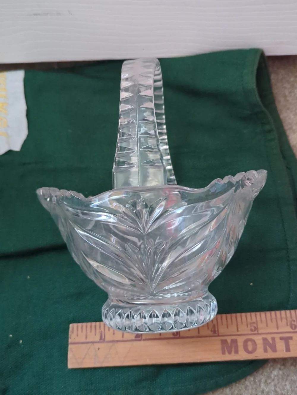 VTG 1980 Princess House Decorative 24% Lead Crystal Basket Germany Approx 7